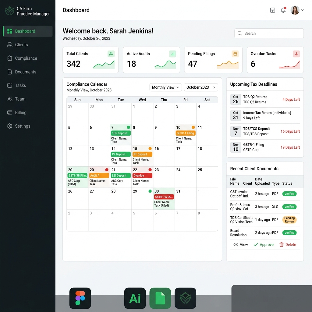 SartthiCRM CA Workspace Layout